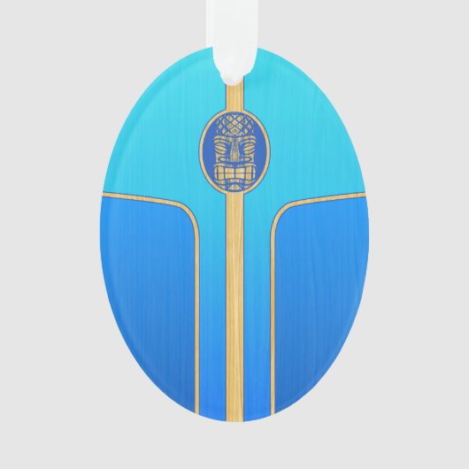 Rétro planche de surf bleue de Tiki (devant)