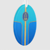 Rétro planche de surf bleue de Tiki (devant)