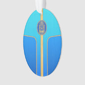 Rétro planche de surf bleue de Tiki (devant)