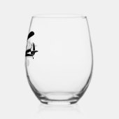 Retro Plane Silhouette Vliegtuig Aangepaste tekst Wijnglas Zonder Voet (Links)