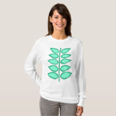 Retro Plant-schaduwen van groen T-shirt (Voorkant volledig)
