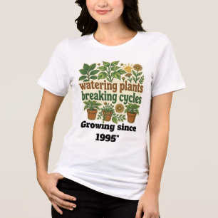 Retro Planten Wateren Breekt Cycli Mentale Gezondh Tri-Blend Shirt