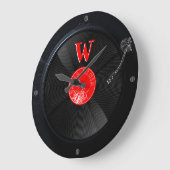 Retro Platenspeler Klok Monogrammable  Ontwerp (Hoek)