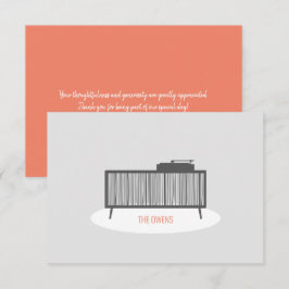 Retro Platenspeler Record kabinet Hartelijk dank Bedankkaart