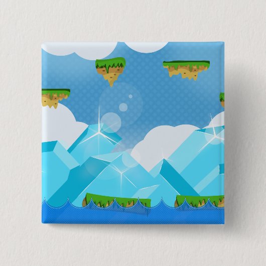Retro platformgame vierkante button 5,1 cm (Voorkant)