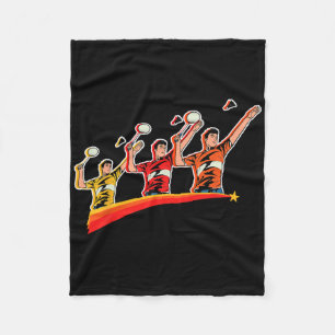 Retro Play Badminton Sport Player Shuttle Fleece Deken