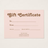Retro Playful Minimalist Pink Brown Certificate (Dos)
