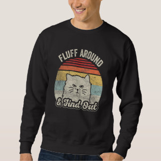 Retro Pluis Rondneuzen & Ontdek Katten Grap Volwas Trui