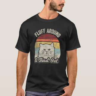 Retro Pluis Rondom & Ontdek Katten Grap Volwassene T-shirt