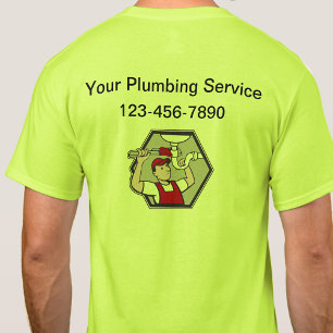 Retro Plumbing Service Business Logo Shirten T-shirt