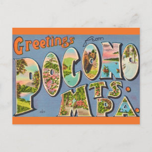 Retro Pocono Mountains Briefkaart