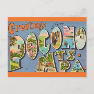 Retro Pocono Mountains  Briefkaart