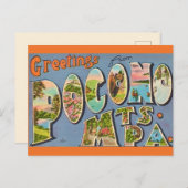 Retro Pocono Mountains  Briefkaart (Voorkant / Achterkant)