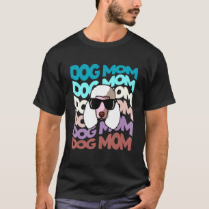 Retro poel Dog mam Zonnebrillen T-shirt