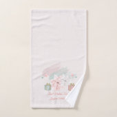 Retro Poinsettias Aquarelle rose blanc cadeaux (Serviette à main)