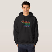 Retro Polar Beer Regenboog Lesbisch LGBT Gay Pride Hoodie (Voorkant volledig)