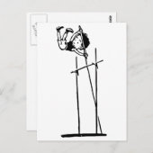 Retro Pole Vault Briefkaart (Voorkant / Achterkant)