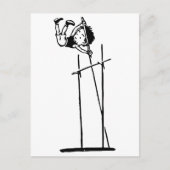 Retro Pole Vault Briefkaart (Voorkant)