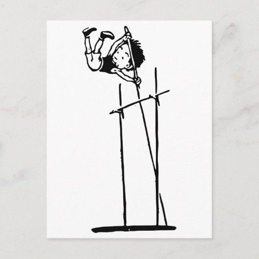 Retro Pole Vault Briefkaart (Voorkant)