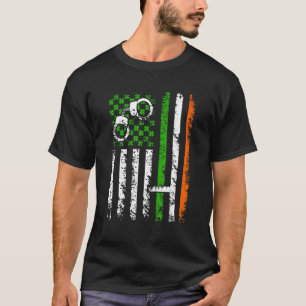 Retro Police ons vlag Shamrock St Patrick Day Cost T-shirt