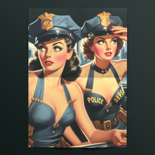 Retro politie meisjes tissuepapier