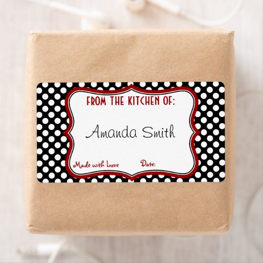 Retro Polka Dot blikken Label (Insitu)