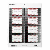 Retro Polka Dot blikken Label (Full Sheet)