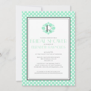 Retro Polka Dot Bridal Shower Invitations Kaart