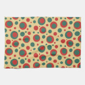 Retro Polka Dot Circles Keukenhanddoek (Horizontaal)
