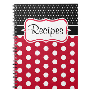 Retro Polka Dot Cuisine Recette Carnet Cadeau