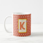 Retro polka dot monogram koffiemok (Links)