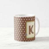 Retro polka dot monogram Mok (Voorkant rechts)