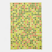 Retro Polka Dot Mosaic Pattern #10 Theedoek (Verticaal)