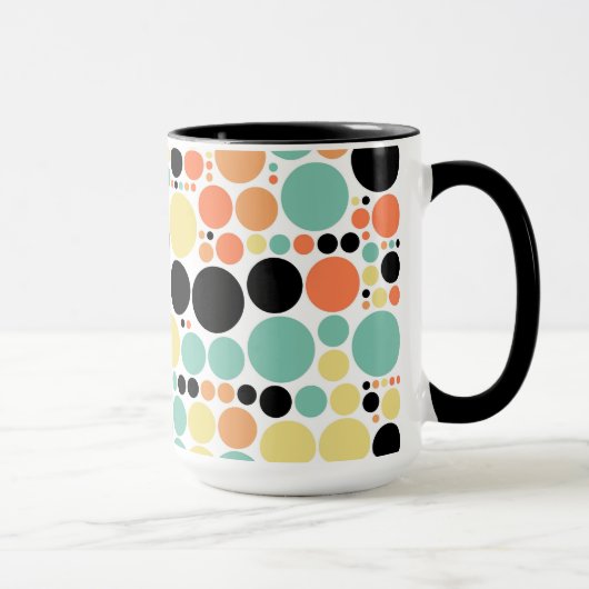 Retro Polka Dot Mosaic Pattern #7 Mok (Rechts)
