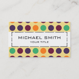Retro Polka Dot Mosaic Pattern #8 Visitekaartje