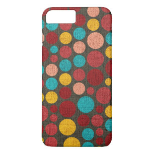 Retro Polka Dot Painted Canvas #3 iPhone 8 Plus / 7 Plus Hoesje