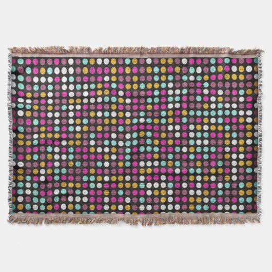 Retro Polka Dot Painted Canvas #4 Deken (Voorkant)