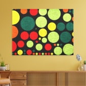 Retro Polka Dot Painted Canvas Afdruk (Insitu (Woonkamer))