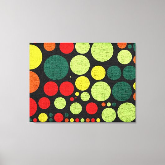 Retro Polka Dot Painted Canvas Afdruk (Voorkant)