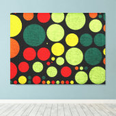 Retro Polka Dot Painted Canvas Afdruk (Insitu (Houten vloer))