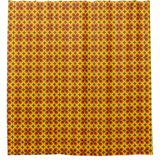 Retro Polka Dot Pattern 60s 70s Funky Douchegordijn (Voorkant)