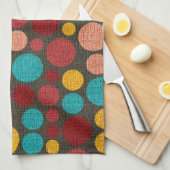Retro Polka Dot Pattern #7 Theedoek (Quarter Fold)