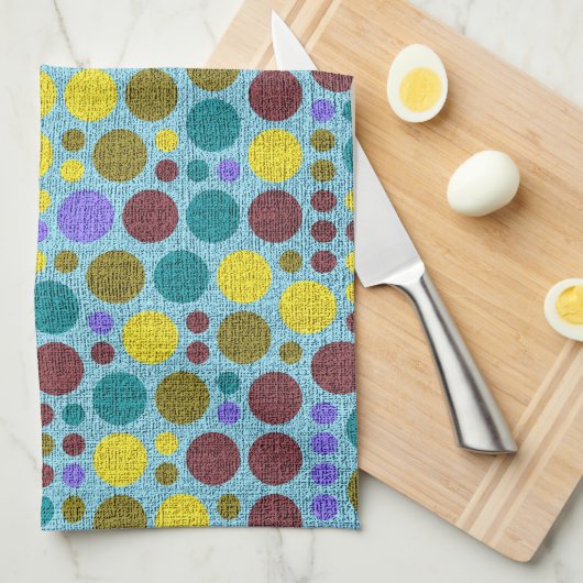 Retro Polka Dot Pattern #9 Theedoek (Quarter Fold)