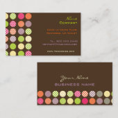 Retro Polka Dots / DIY achtergrond Visitekaartje (Voorkant / Achterkant)