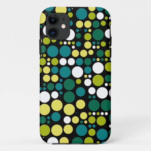 Retro Polka Dots | Geel groen wit Case-Mate iPhone Case (Achterkant)