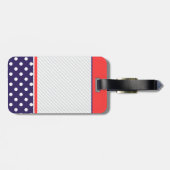 Retro polka-dots ontwerp met monogram bagagelabel (Achterkant horizontaal)