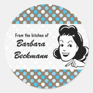 Retro Polka Dots "Uit de Keuken" sticker