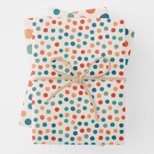 Retro polka dots Verjaardag Inpakpapier Vel