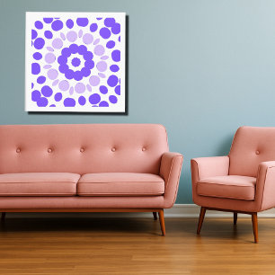 retro polka mandala canvas afdruk