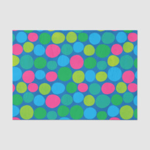 Retro Polka Pink roze Groen Blauw Patroon Tissuepapier